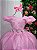 Vestido Infantil Formatura Rosa Bebê Longo Glitter Dama - Imagem 3