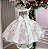 Vestido Infantil Florido Off White Midi Festa - Imagem 5