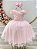 Vestido Infantil Rosa Apliques Borboletas Festas Luxo - Imagem 3