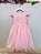 Vestido Infantil Rosa Apliques Borboletas Festas Luxo - Imagem 2