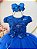 Vestido Infantil Azul Royal Renda Borboletas Daminhas Luxo - Imagem 2