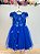 Vestido Infantil Azul Royal Renda Borboletas Daminhas Luxo - Imagem 4
