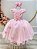 Vestido Infantil Rosa Renda Borboletas Daminhas Luxo - Imagem 1