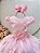 Vestido Infantil Rosa Renda Borboletas Daminhas Luxo - Imagem 2