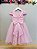Vestido Infantil Rosa Renda Borboletas Daminhas Luxo - Imagem 4