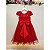 Vestido Infantil Vermelho Apliques Borboletas Festas Luxo - Imagem 6