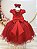 Vestido Infantil Vermelho Apliques Borboletas Festas Luxo - Imagem 3
