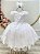 Vestido Infantil Branco Renda Borboletas Daminhas Luxo - Imagem 1