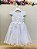 Vestido Infantil Branco Renda Borboletas Daminhas Luxo - Imagem 4