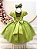 Vestido Infantil Verde Oliva Busto Nervura Festas Daminhas - Imagem 3