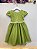 Vestido Infantil Verde Oliva Busto Nervura Festas Daminhas - Imagem 5