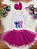 Conjunto Infantil Body Meninas e Saia Pink Lilo Stitch e Angel - Imagem 2