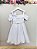 Vestido Infantil de Alça Branco Saia Glitter e Broche Festas - Imagem 4