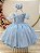Vestido Infantil Azul Claro Busto Renda Glitter Daminhas - Imagem 1