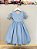 Vestido Infantil Azul Claro Busto Renda Glitter Daminhas - Imagem 5