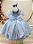Vestido Infantil Azul Claro Busto Renda Glitter Daminhas - Imagem 3