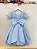 Vestido Infantil Azul Claro Busto Renda Glitter Daminhas - Imagem 4