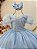 Vestido Infantil Azul Claro Busto Renda Glitter Daminhas - Imagem 2