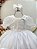 Vestido Infantil Branco Busto Renda Glitter Daminhas - Imagem 3