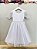 Vestido Infantil Branco Busto Renda Glitter Daminhas - Imagem 5