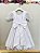 Vestido Infantil Branco Busto Renda Glitter Daminhas - Imagem 2