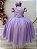 Vestido Infantil Longo Lilás Busto Nervura Pérolas Damas - Imagem 1