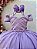 Vestido Infantil Longo Lilás Busto Nervura Pérolas Damas - Imagem 4