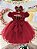 Vestido Bebê Vermelho Busto Com Strass Batizados - Imagem 5