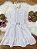 Vestido Infantil Branco com Guipir e Cinto Broche Festas - Imagem 7