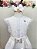 Vestido Infantil Branco com Guipir e Cinto Broche Festas - Imagem 8