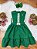 Vestido Infantil Verde Bandeira Guipir Cinto Broche Festas - Imagem 7
