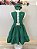 Vestido Infantil Verde Bandeira Guipir Cinto Broche Festas - Imagem 2