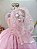 Vestido Infantil Rosa Busto Renda Daminhas Festas Luxo - Imagem 4