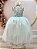 Vestido Infantil Longo Verde Menta Renda e Pérolas Damas Festa - Imagem 1