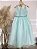 Vestido Infantil Longo Verde Menta Renda e Pérolas Damas Festa - Imagem 3