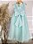 Vestido Infantil Longo Verde Menta Renda e Pérolas Damas Festa - Imagem 4