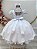 Vestido Infantil Renda Metalizada Branco Com Tiara Damas - Imagem 3