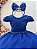 Vestido Infantil Azul Royal Renda Metalizada Tiara Daminhas - Imagem 2