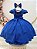 Vestido Infantil Azul Royal Renda Metalizada Tiara Daminhas - Imagem 3