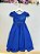 Vestido Infantil Azul Royal Renda Metalizada Tiara Daminhas - Imagem 5