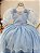 Vestido Infantil Azul Busto Renda Daminhas Festas Luxo - Imagem 2
