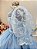 Vestido Infantil Azul Busto Renda Daminhas Festas Luxo - Imagem 5