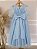 Vestido Infantil Azul Busto Renda Daminhas Festas Luxo - Imagem 4