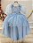 Vestido Infantil Azul Busto Renda Daminhas Festas Luxo - Imagem 1