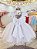 Vestido Infantil Branco Cinto de Pérolas Batizado Festas - Imagem 3