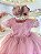 Vestido Bebê Rose Busto Renda e Strass Luxo Batizados - Imagem 2