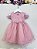 Vestido Bebê Rose Busto Renda e Strass Luxo Batizados - Imagem 5