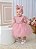 Vestido Bebê Rose Busto Renda e Strass Luxo Batizados - Imagem 1
