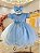 Vestido Bebê Azul Claro Busto Nervura Pérolas Batizados - Imagem 7