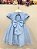 Vestido Bebê Azul Claro Busto Nervura Pérolas Batizados - Imagem 4